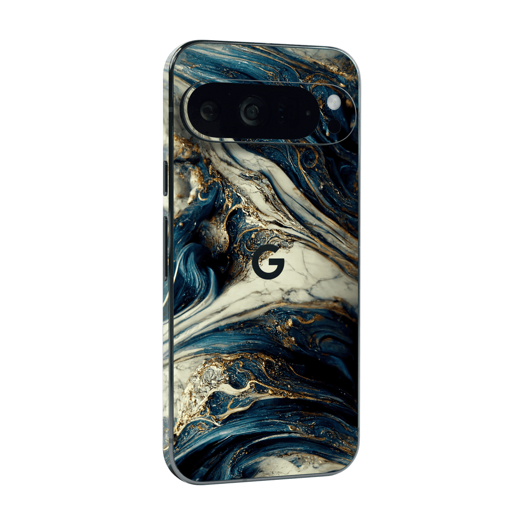 Google Pixel 9 PRO Printed Custom SIGNATURE Agate Geode Naia Ocean Blue Stone Skin Wrap Sticker Decal Cover Protector by QSKINZ | qskinz.com