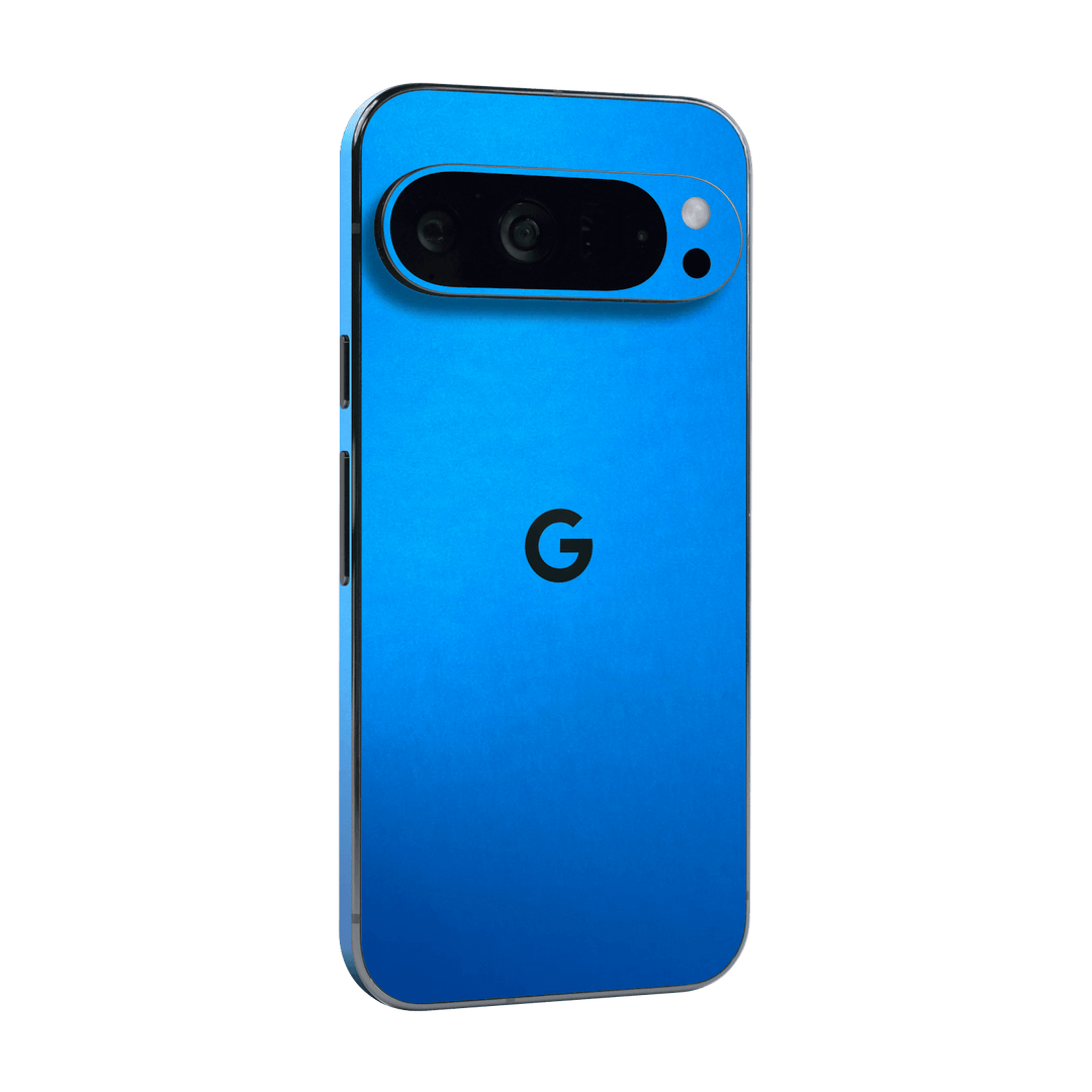 Google Pixel 9 PRO Satin Blue Metallic Matt Matte Skin Wrap Sticker Decal Cover Protector by QSKINZ | qskinz.com