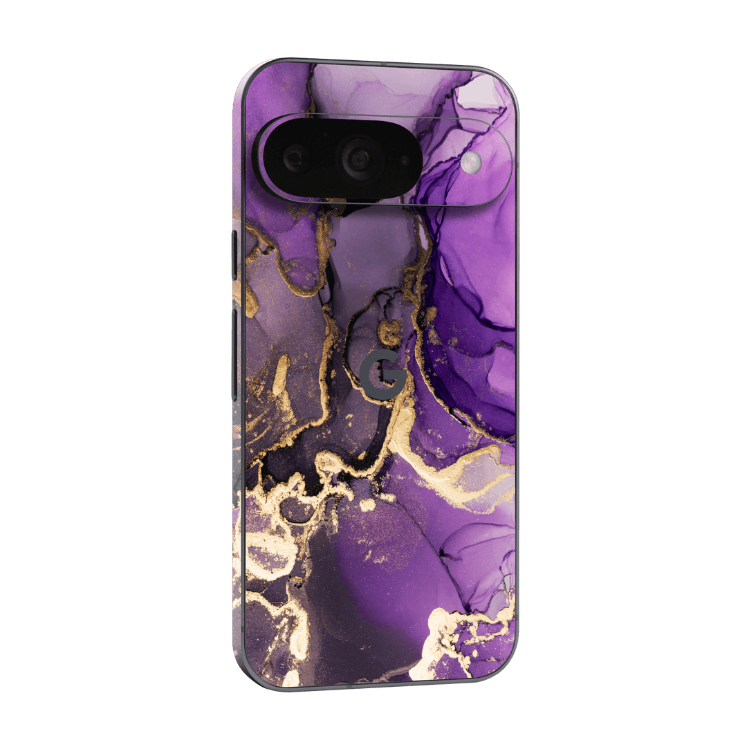 Google Pixel 9 Print Printed Custom SIGNATURE AGATE GEODE Purple-Gold Skin Wrap Sticker Decal Cover Protector by QSKINZ | qskinz.com