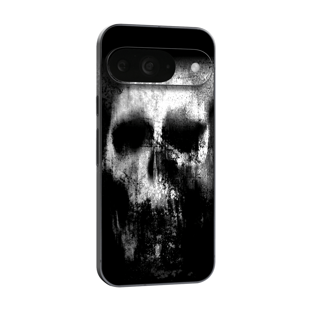 Google Pixel 9 Print Printed Custom SIGNATURE Horror Black & White SKULL Skin, Wrap, Decal, Protector, Cover by QSKINZ | qskinz.com