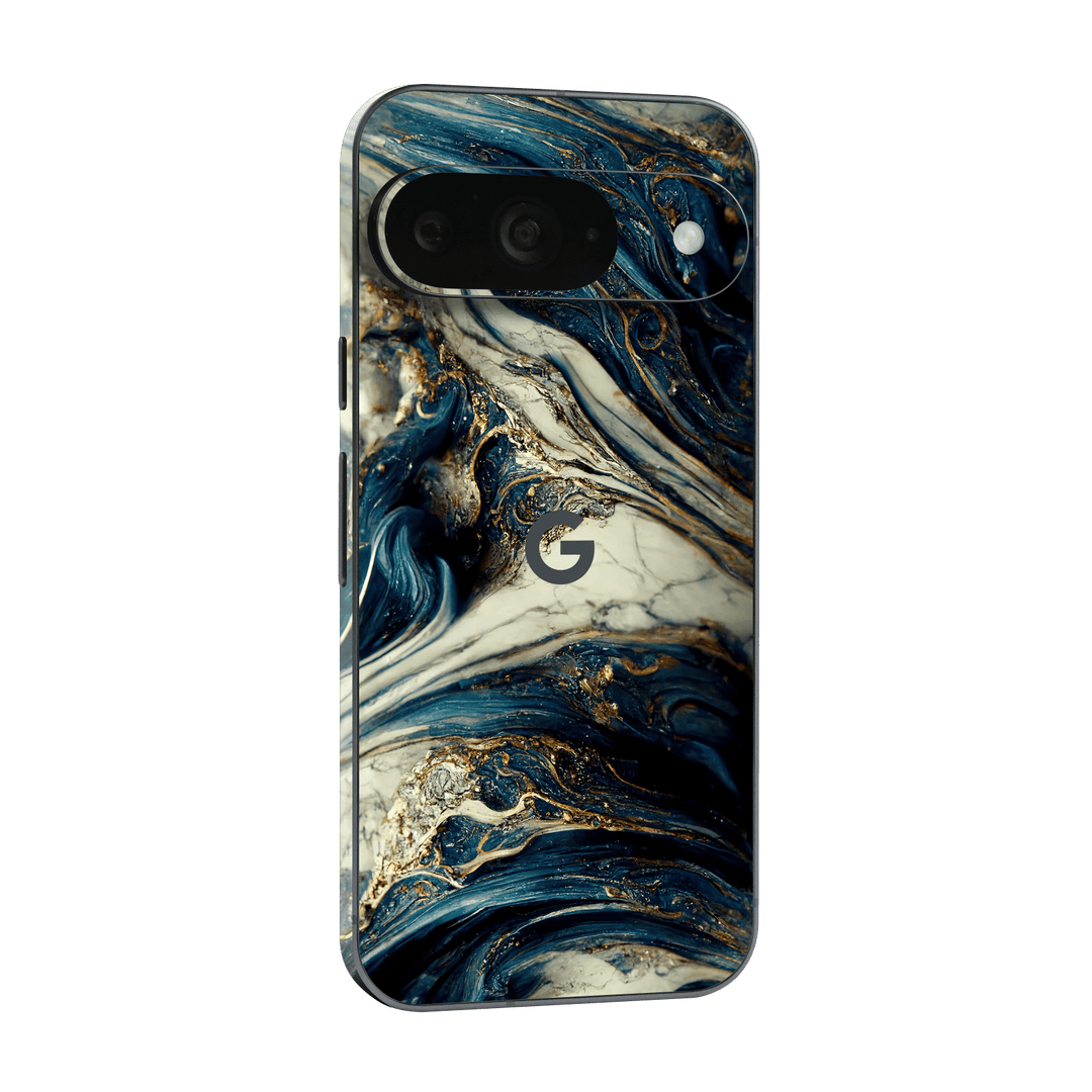 Google Pixel 9 Printed Custom SIGNATURE Agate Geode Naia Ocean Blue Stone Skin Wrap Sticker Decal Cover Protector by QSKINZ | qskinz.com