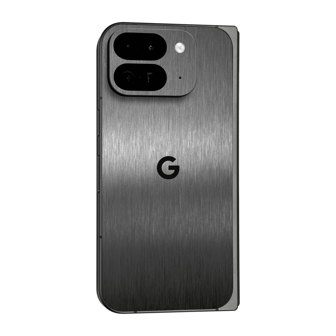 Google Pixel 9 Pro FOLD Brushed Metal Titanium Metallic Skin Wrap Sticker Decal Cover Protector by QSKINZ | qskinz.com