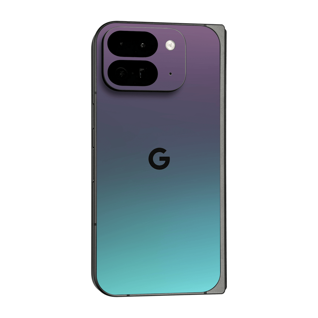 Google Pixel 9 Pro FOLD Chameleon Turquoise-Lavender Lilac Colour-changing Metallic Skin Wrap Sticker Decal Cover Protector by QSKINZ | qskinz.com