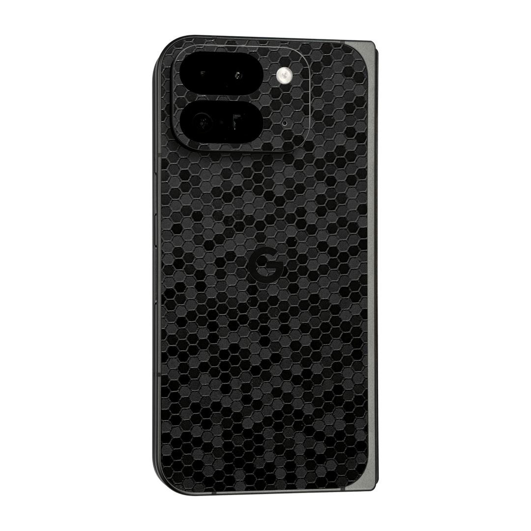 Google Pixel 9 Pro FOLD Luxuria Black Honeycomb 3D Textured Skin Wrap Sticker Decal Cover Protector by QSKINZ | qskinz.com