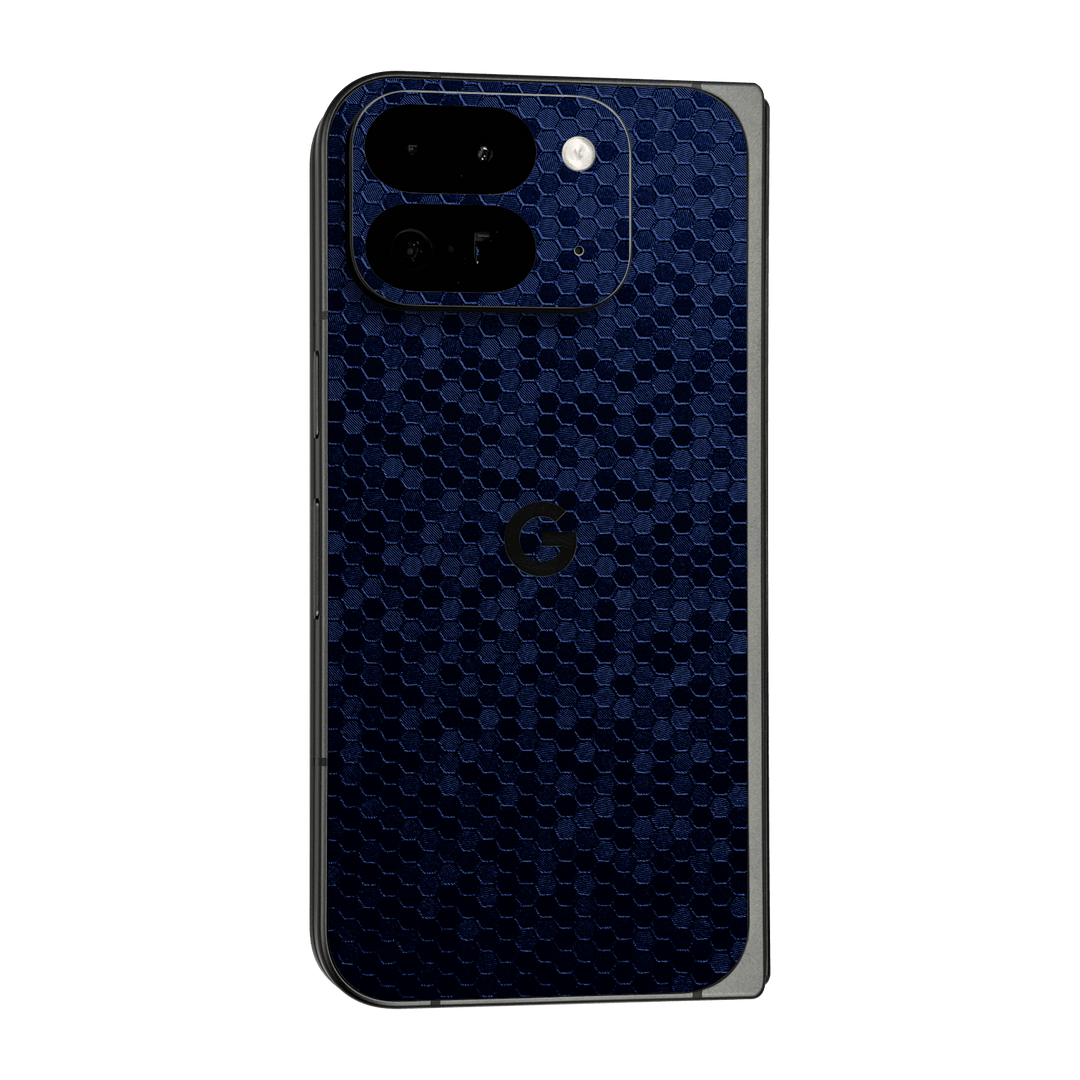 Google Pixel 9 Pro FOLD Luxuria Navy Blue Honeycomb 3D Textured Skin Wrap Sticker Decal Cover Protector by QSKINZ | qskinz.com