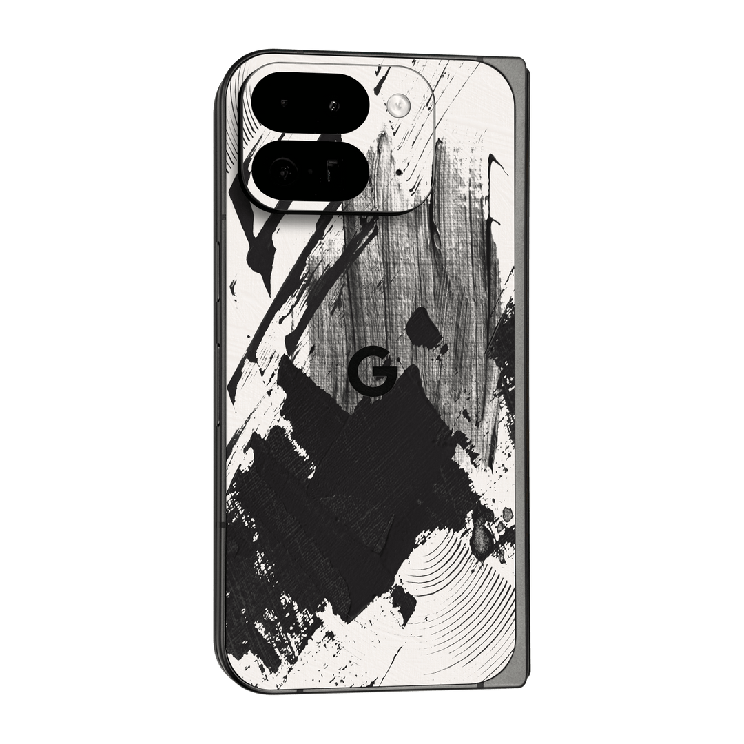 Google Pixel 9 Pro FOLD Print Printed Custom SIGNATURE Black and White Madness Skin Wrap Sticker Decal Cover Protector by QSKINZ | qskinz.com