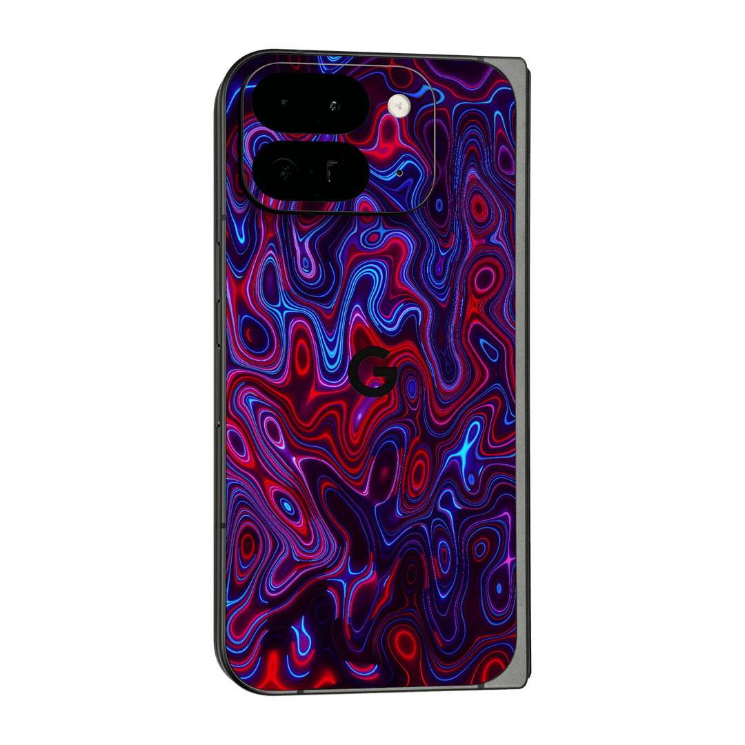 Google Pixel 9 Pro FOLD Print Printed Custom SIGNATURE Flux Fusion Purple Neon Skin Wrap Sticker Decal Cover Protector by QSKINZ | QSKINZ.COM