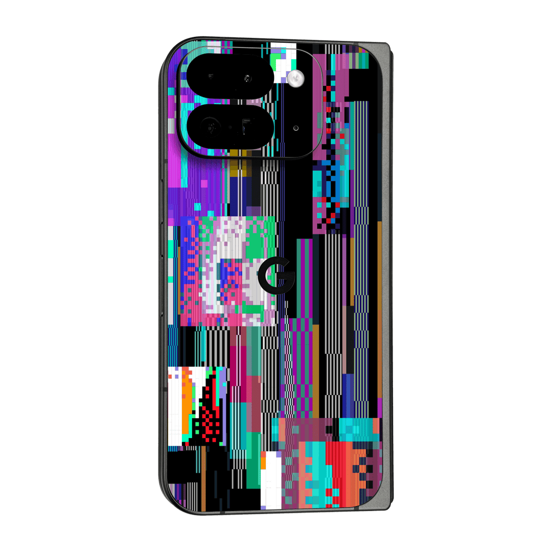 Google Pixel 9 Pro FOLD Print Printed Custom SIGNATURE Glitchscape Glitch No Signal Colours Skin Wrap Sticker Decal Cover Protector by QSKINZ | QSKINZ.COM