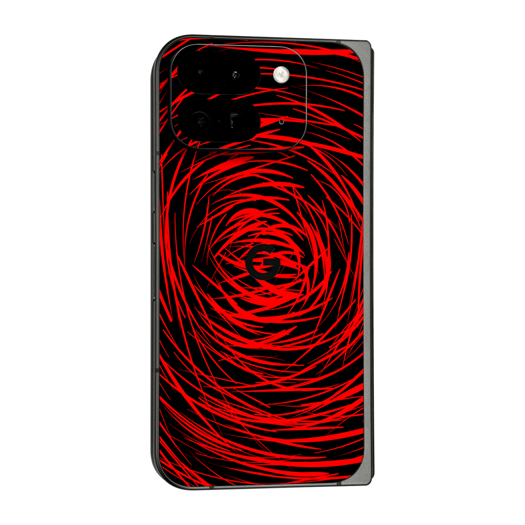 Google Pixel 9 Pro FOLD Print Printed Custom SIGNATURE Quasar Red Mesh Skin Wrap Sticker Decal Cover Protector by QSKINZ | QSKINZ.COM