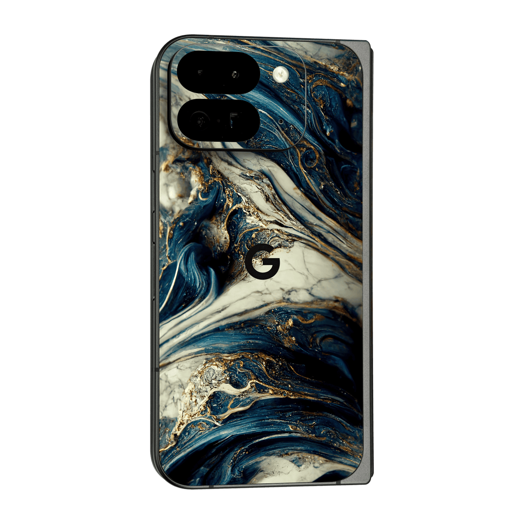 Google Pixel 9 Pro FOLD Printed Custom SIGNATURE Agate Geode Naia Ocean Blue Stone Skin Wrap Sticker Decal Cover Protector by QSKINZ | qskinz.com