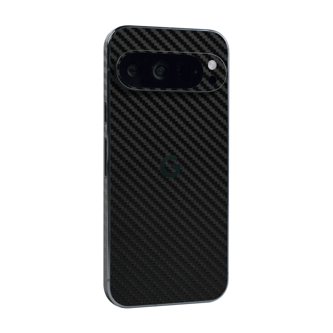 Google Pixel 9 Pro XL Black 3D Textured Carbon Fibre Fiber Skin Wrap Sticker Decal Cover Protector by QSKINZ | qskinz.com