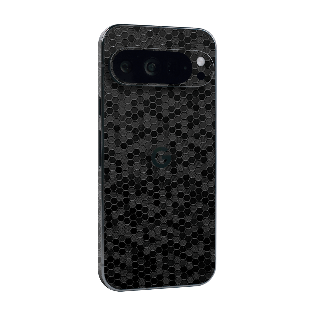 Google Pixel 9 Pro XL Luxuria Black Honeycomb 3D Textured Skin Wrap Sticker Decal Cover Protector by QSKINZ | qskinz.com