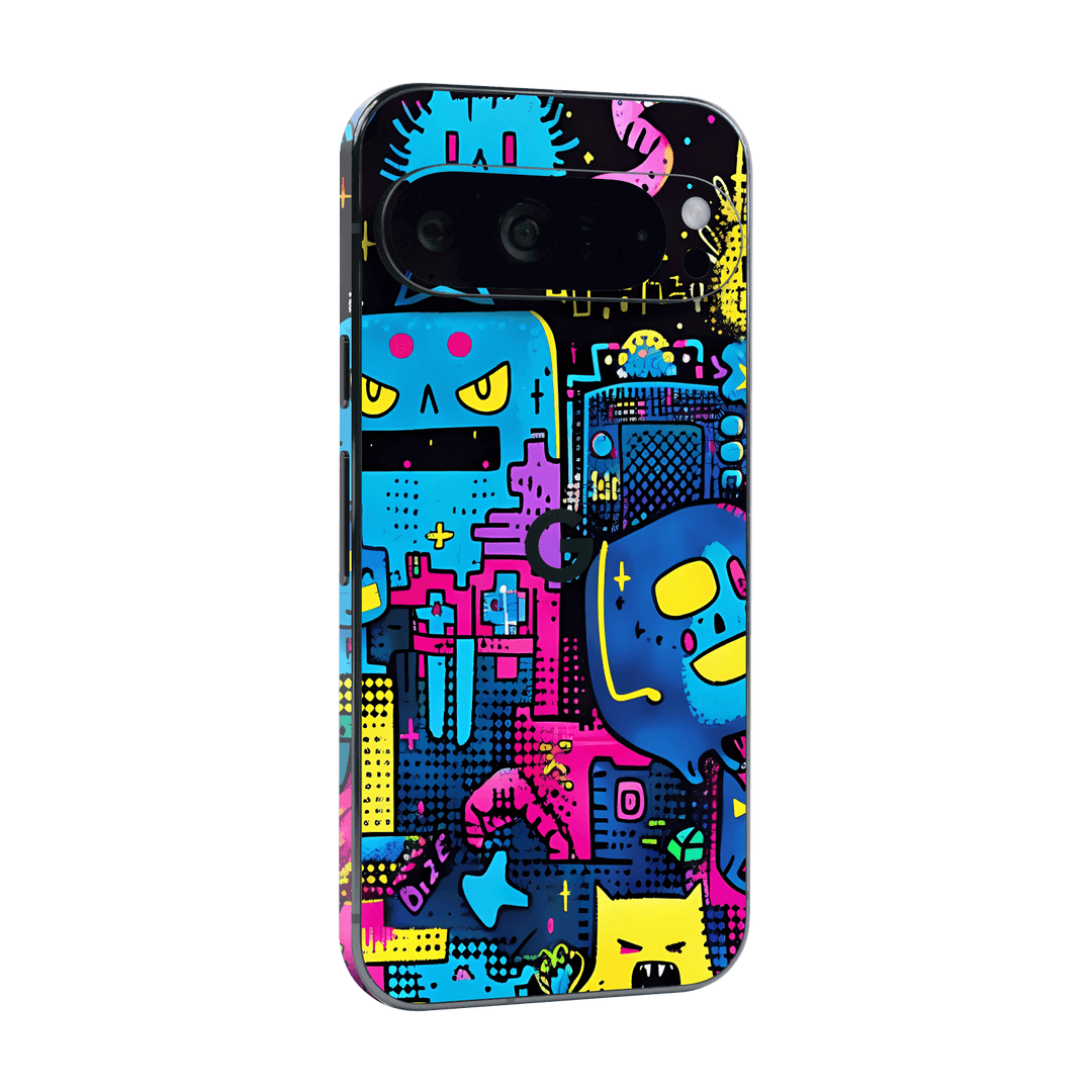 Google Pixel 9 Pro XL Print Printed Custom SIGNATURE Arcade Rave Gaming Gamer Pixel Skin Wrap Sticker Decal Cover Protector by QSKINZ | QSKINZ.COM