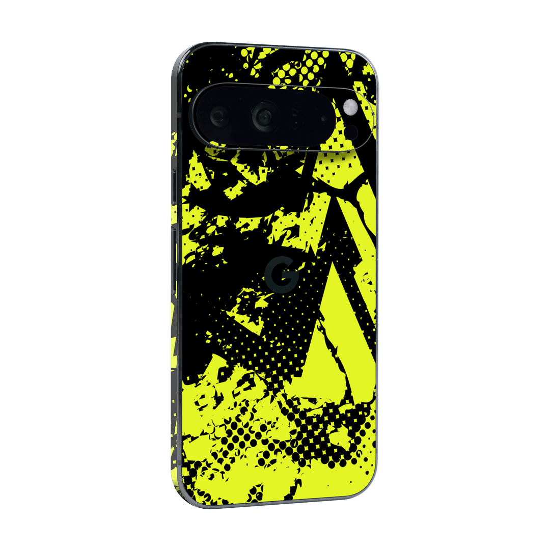 Google Pixel 9 Pro XL Print Printed Custom SIGNATURE Grunge Yellow Green Trace Skin Wrap Sticker Decal Cover Protector by QSKINZ | QSKINZ.COM