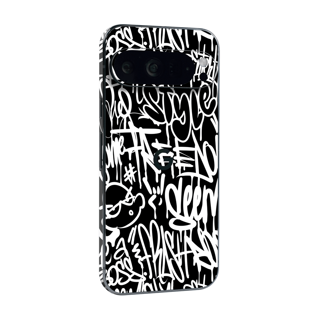 Google Pixel 9 Pro XL Print Printed Custom SIGNATURE Monochrome Black and WhiteGraffiti Skin Wrap Sticker Decal Cover Protector by QSKINZ | qskinz.com