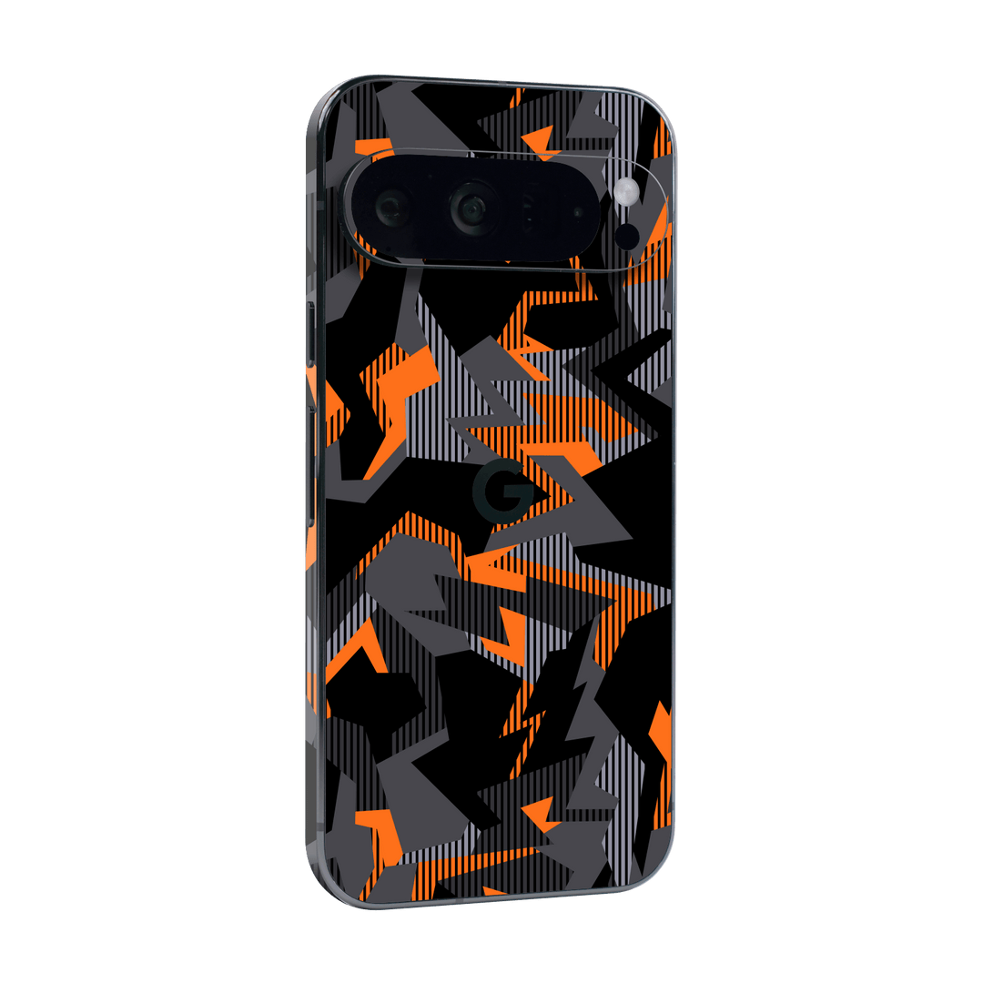 Google Pixel 9 Pro XL Print Printed Custom SIGNATURE Sharp-Edged Orange Camo Camouflage Skin Wrap Sticker Decal Cover Protector by QSKINZ | qskinz.com