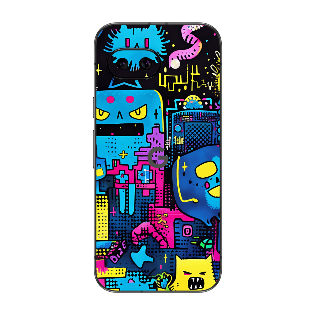 Google Pixel 9a Print Printed Custom SIGNATURE Arcade Rave Gaming Gamer Pixel Skin Wrap Sticker Decal Cover Protector by QSKINZ | QSKINZ.COM
