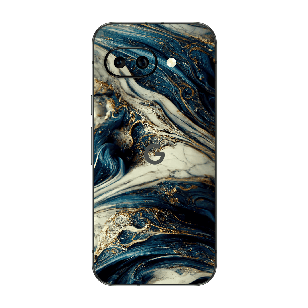 Google Pixel 9a Printed Custom SIGNATURE Agate Geode Naia Ocean Blue Stone Skin Wrap Sticker Decal Cover Protector by QSKINZ | qskinz.com
