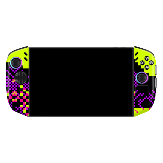 Lenovo Legion GO 2 Custom Printed SIGNATURE “Neonix” Purple Green Pixelated Skin Wrap Sticker Decal Cover Protector by QSKINZ | QSKINZ.COM