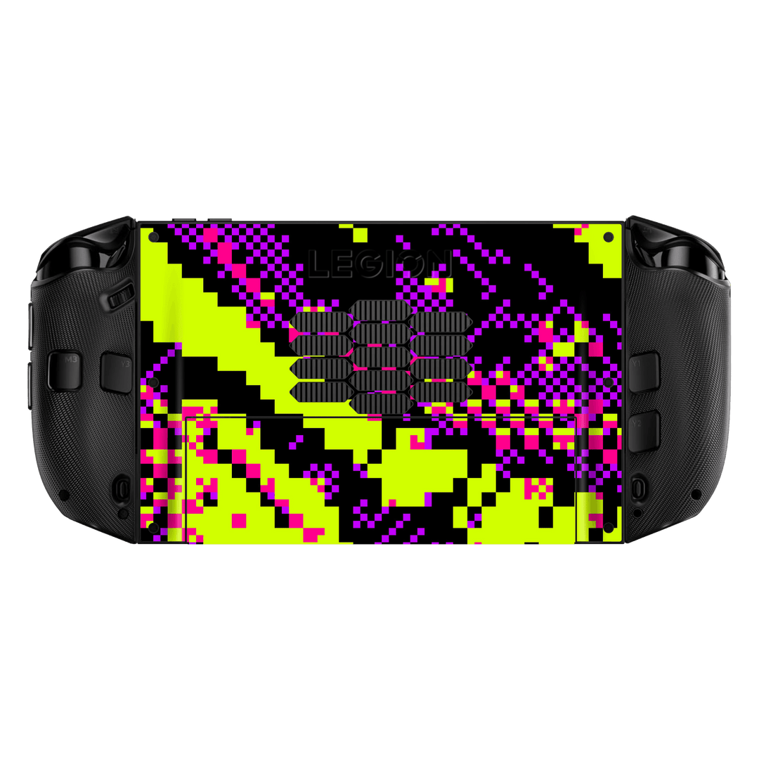 Lenovo Legion GO 2 Custom Printed SIGNATURE “Neonix” Purple Green Pixelated Skin Wrap Sticker Decal Cover Protector by QSKINZ | QSKINZ.COM back
