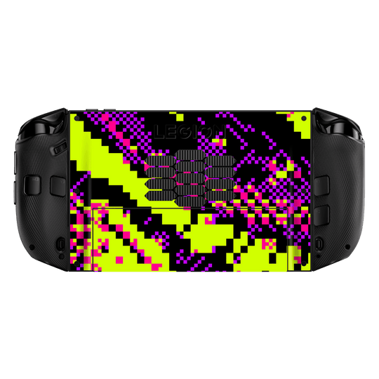 Lenovo Legion GO 2 Custom Printed SIGNATURE “Neonix” Purple Green Pixelated Skin Wrap Sticker Decal Cover Protector by QSKINZ | QSKINZ.COM back