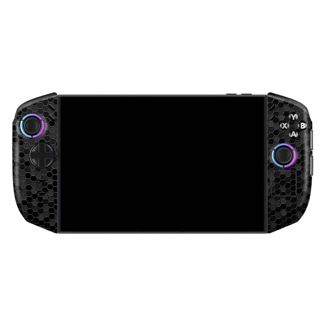 Lenovo Legion GO 2 Luxuria Black Honeycomb 3D Textured Skin Wrap Sticker Decal Cover Protector by QSKINZ | qskinz.com
