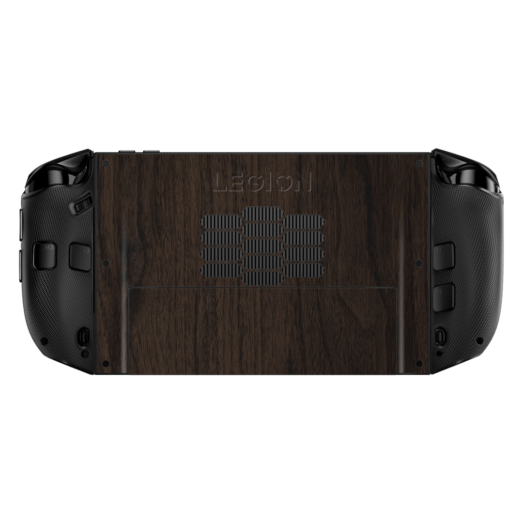 Lenovo Legion GO 2 Premium Wood Wooden Dark Walnut Matte Textured Skin Wrap Sticker Decal Cover Protector by QSKINZ | qskinz.com back