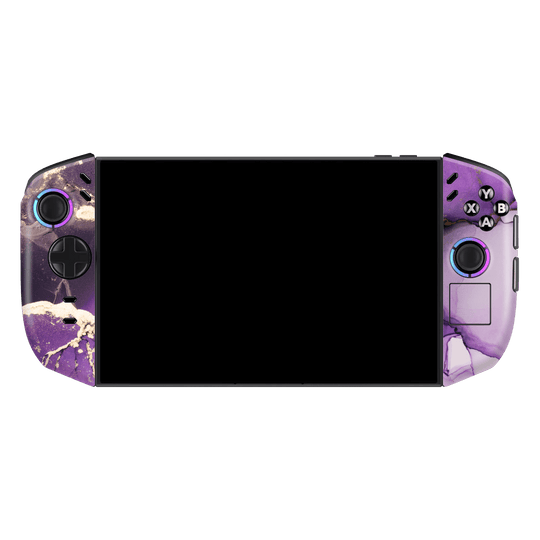 Lenovo Legion GO 2 Print Printed Custom SIGNATURE AGATE GEODE Purple-Gold Skin Wrap Sticker Decal Cover Protector by QSKINZ | qskinz.com