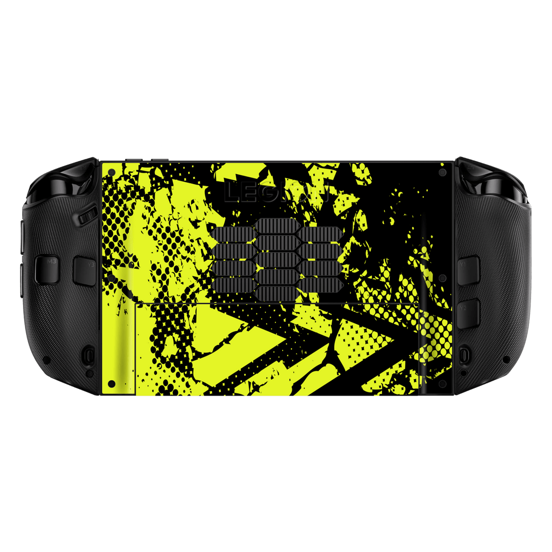 Lenovo Legion GO 2 Print Printed Custom SIGNATURE Grunge Yellow Green Trace Skin Wrap Sticker Decal Cover Protector by QSKINZ | QSKINZ.COM back