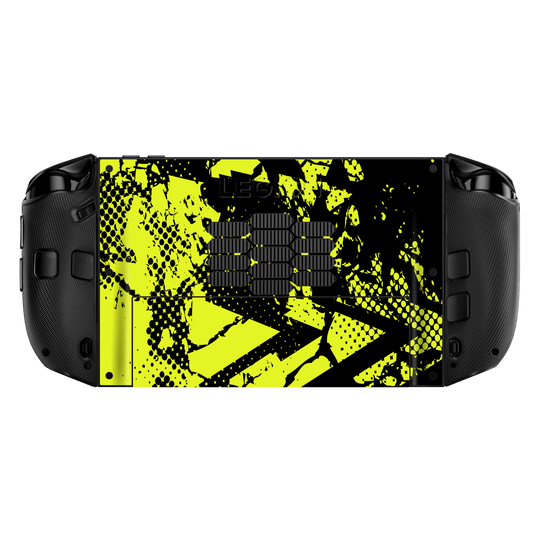 Lenovo Legion GO 2 Print Printed Custom SIGNATURE Grunge Yellow Green Trace Skin Wrap Sticker Decal Cover Protector by QSKINZ | QSKINZ.COM back