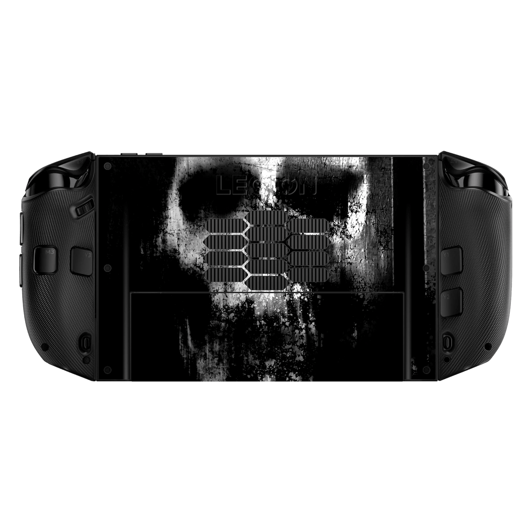 Lenovo Legion GO 2 Print Printed Custom SIGNATURE Horror Black & White SKULL Skin, Wrap, Decal, Protector, Cover by QSKINZ | qskinz.com back