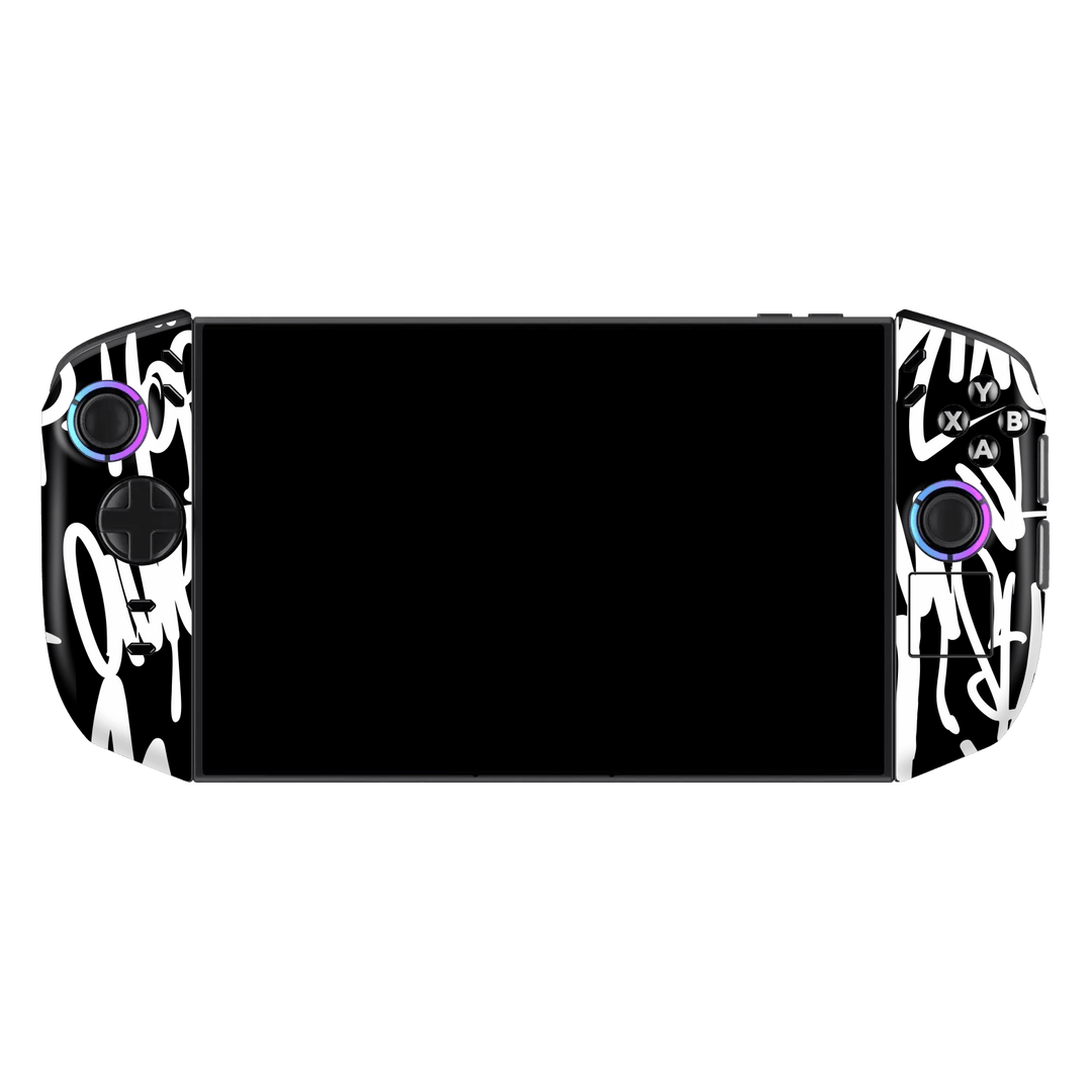Lenovo Legion GO 2 Print Printed Custom SIGNATURE Monochrome Black and WhiteGraffiti Skin Wrap Sticker Decal Cover Protector by QSKINZ | qskinz.com