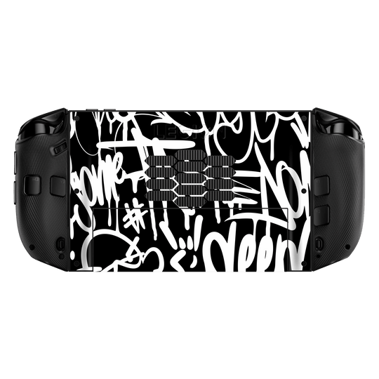 Lenovo Legion GO 2 Print Printed Custom SIGNATURE Monochrome Black and WhiteGraffiti Skin Wrap Sticker Decal Cover Protector by QSKINZ | qskinz.com back