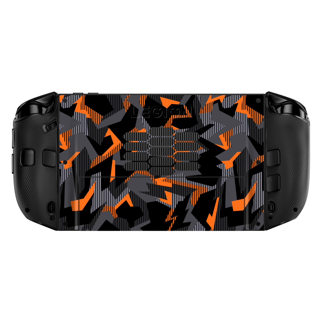 Lenovo Legion GO 2 Print Printed Custom SIGNATURE Sharp-Edged Orange Camo Camouflage Skin Wrap Sticker Decal Cover Protector by QSKINZ | qskinz.com back