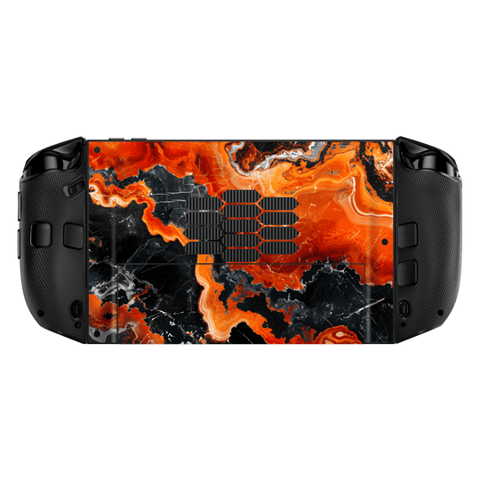 Lenovo Legion GO 2 Printed Custom SIGNATURE “Magmora” AI Lava Orange & Black Skin Wrap Sticker Decal Cover Protector by QSKINZ | QSKINZ.COM back