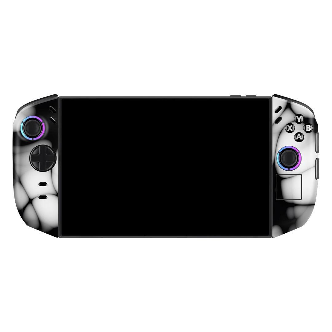 Lenovo Legion GO 2 Printed Custom SIGNATURE “Moonpebble” Monochrome Black & White Pebble Abstract Skin Wrap Sticker Decal Cover Protector by QSKINZ | QSKINZ.COM