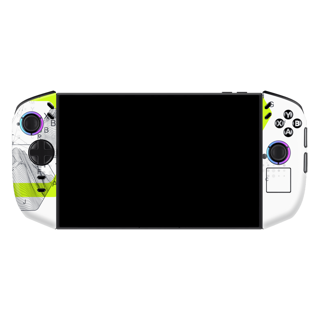 Lenovo Legion GO 2 Printed Custom SIGNATURE “Neural Realm” AI Science Green & White Skin Wrap Sticker Decal Cover Protector by QSKINZ | QSKINZ.COM
