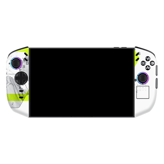 Lenovo Legion GO 2 Printed Custom SIGNATURE “Neural Realm” AI Science Green & White Skin Wrap Sticker Decal Cover Protector by QSKINZ | QSKINZ.COM