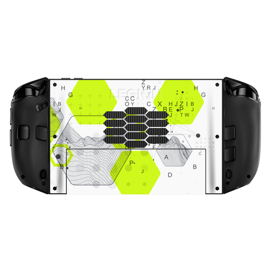 Lenovo Legion GO 2 Printed Custom SIGNATURE “Neural Realm” AI Science Green & White Skin Wrap Sticker Decal Cover Protector by QSKINZ | QSKINZ.COM back