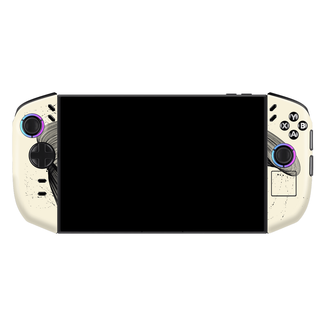 Lenovo Legion GO 2 Printed Custom SIGNATURE “Shado” Japanese Ink Cream & Black Abstract Skin Wrap Sticker Decal Cover Protector by QSKINZ | QSKINZ.COM