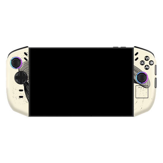 Lenovo Legion GO 2 Printed Custom SIGNATURE “Shado” Japanese Ink Cream & Black Abstract Skin Wrap Sticker Decal Cover Protector by QSKINZ | QSKINZ.COM
