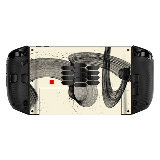 Lenovo Legion GO 2 Printed Custom SIGNATURE “Shado” Japanese Ink Cream & Black Abstract Skin Wrap Sticker Decal Cover Protector by QSKINZ | QSKINZ.COM back