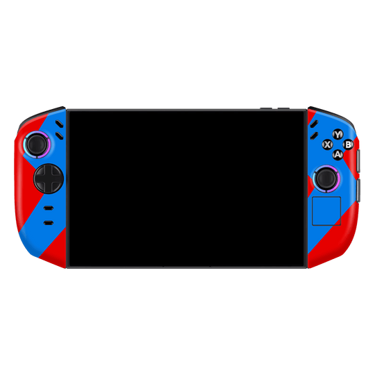 Lenovo Legion GO 2 Printed Custom SIGNATURE “ZigPop Blue-Red” Bold Blue & Red Zigzag Geometric Skin Wrap Sticker Decal Cover Protector by QSKINZ | QSKINZ.COM