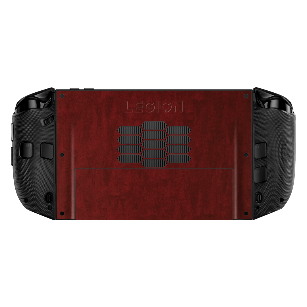 Lenovo Legion GO 2 Scarlet Red Wood Wooden Satin Skin Wrap Sticker Decal Cover Protector by QSKINZ | qskinz.com back