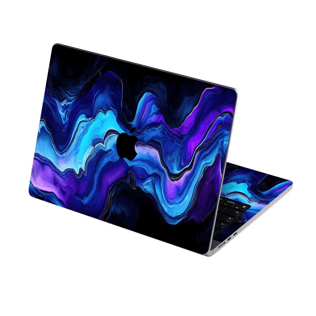 MacBook AIR 13" (2026, M5) Custom Printed SIGNATURE “Agate Geode Blue Marble” Art Skin Wrap Sticker Decal Cover Protector by QSKINZ | QSKINZ.COM
