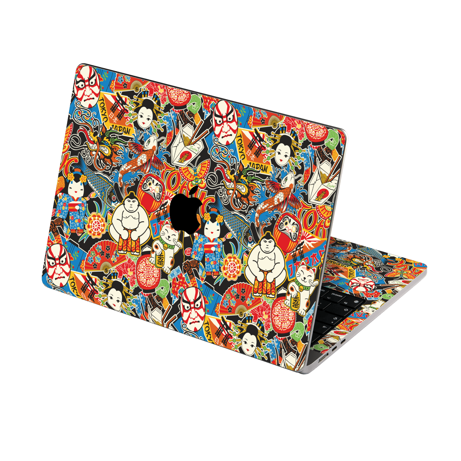 MacBook AIR 13" (2026, M5) Custom Printed SIGNATURE “Manga Tokyo Maneki” Japanese Art Skin Wrap Sticker Decal Cover Protector by QSKINZ | QSKINZ.COM