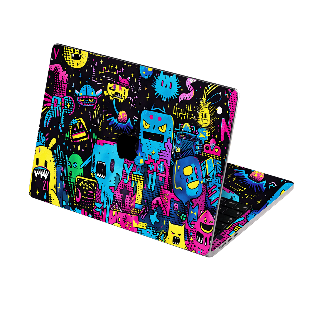 MacBook AIR 13" (2026, M5) Print Printed Custom SIGNATURE Arcade Rave Gaming Gamer Pixel Skin Wrap Sticker Decal Cover Protector by QSKINZ | QSKINZ.COM