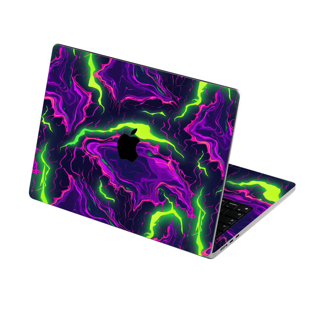MacBook AIR 13" (2026, M5) Print Printed Custom SIGNATURE Twisterra Twist Neon Purple Yellow Green Anime Skin Wrap Sticker Decal Cover Protector by QSKINZ | QSKINZ.COM