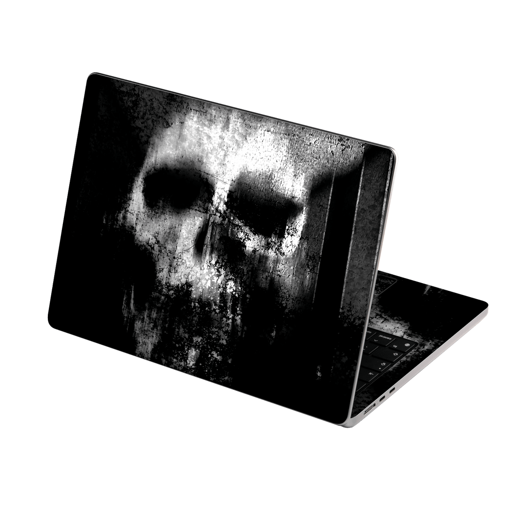 MacBook AIR 13" (2026, M5) Print Printed Custom SIGNATURE Horror Black & White SKULL Skin, Wrap, Decal, Protector, Cover by QSKINZ | qskinz.com