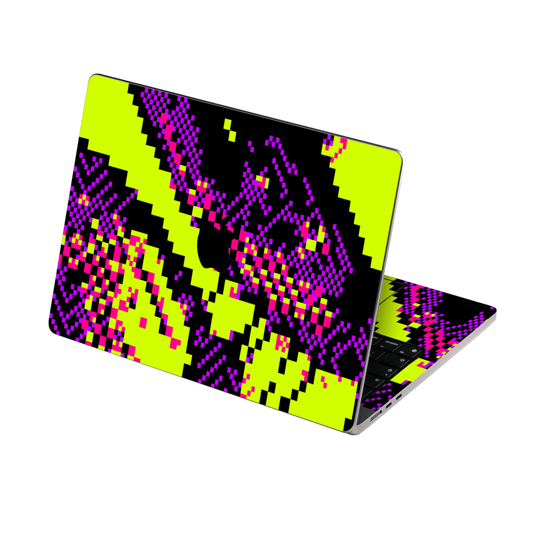 MacBook AIR 15" (2023/2024) Custom Printed SIGNATURE “Neonix” Purple Green Pixelated Skin Wrap Sticker Decal Cover Protector by QSKINZ | QSKINZ.COM